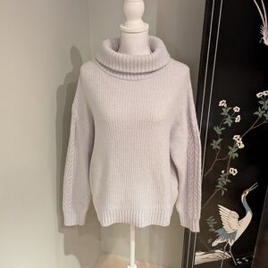 Something Navy Revolve Women's Small Turtleneck Chunky Sweater Lilac Purple